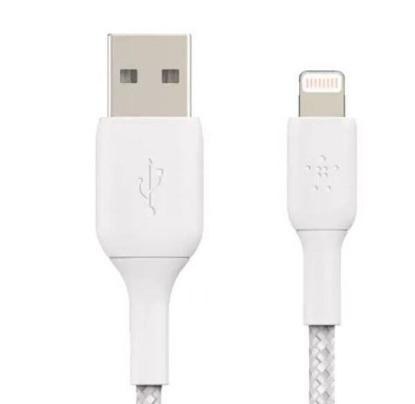 Belkin Lightning Lade/Sync Kabel 1m, ummantelt, mfi zert, Weiss