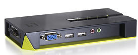 LevelOne KVM-0421 - 4Port Kabel-KVM-Switch / USB / VGA / 2048X1536 / Audio(Mic / Speaker)