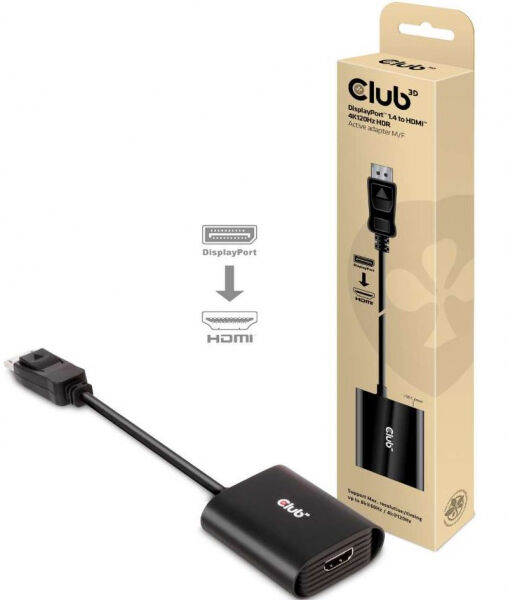 Club 3D CAC-1085 - DisplayPort 1.4 auf HDMI 4K120Hz HDR Aktiver Adapter St./B.