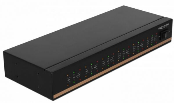 DeLock 64070 - USB 2.0 auf 12 Port Seriell RS-232 Hub mit Überspannungsschutz und erweitertem Temperaturbereich