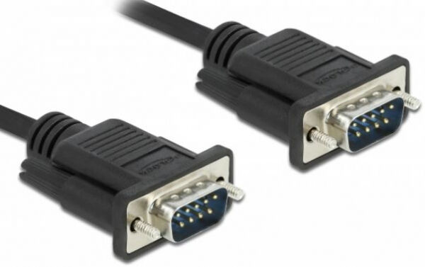 DeLock 86574 - Seriell Kabel RS-232 D-Sub9 Stecker zu Stecker mit schmalem Steckergehäuse 2 m