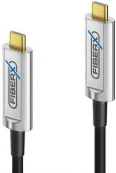 PureLink USB3.1 Gen2 USB-C-C, 30m Schwarz 10Gbps Glasfaser für Daten,Kupfer für Strom