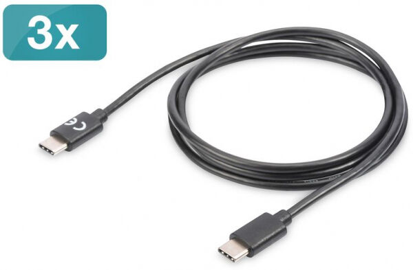 Digitus AK-880908-010-S - USB Type-C Ladekabel - Typ C - C - 1m - 3er Set