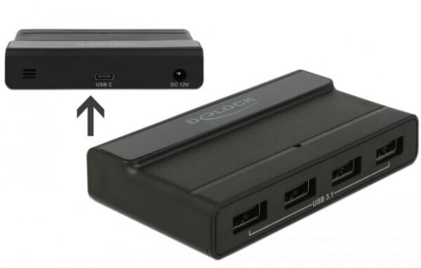DeLock 64053 - Externer USB 3.1 4 Port Hub mit 10 Gbps