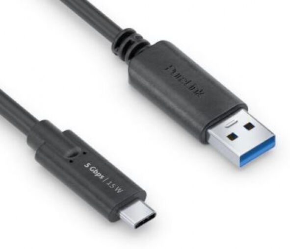 PureLink USB 3.1-Kabel (Gen 1) USB C - USB A Schwarz - 1m