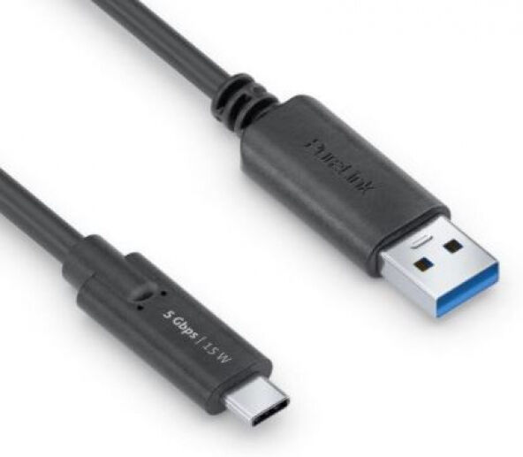 PureLink USB 3.1-Kabel (Gen 1) USB C - USB A Schwarz - 0.5m