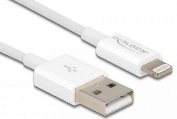 DeLock 83000 - USB Daten- und Ladekabel für iPhone / iPad / iPod - Weiss - 1m
