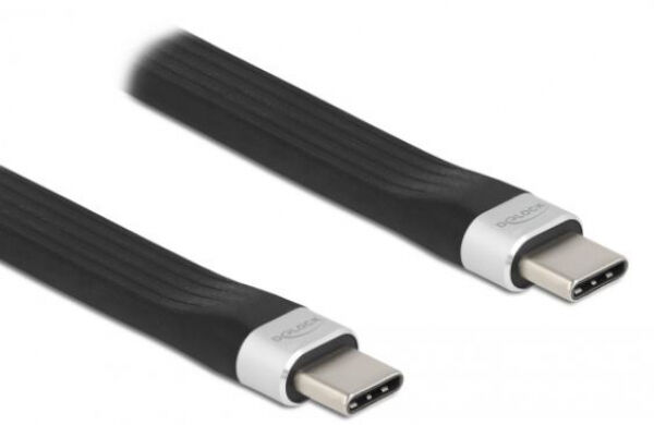DeLock 85770 - USB 3.2 Gen 2 FPC Flachbandkabel USB Type-C zu USB Type-C - 13,5 cm PD 3 A E-Marker