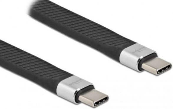 DeLock 86940 - USB 2.0 FPC Flachbandkabel USB Type-C zu USB Type-C / PD 5 A E-Marker - 13 cm