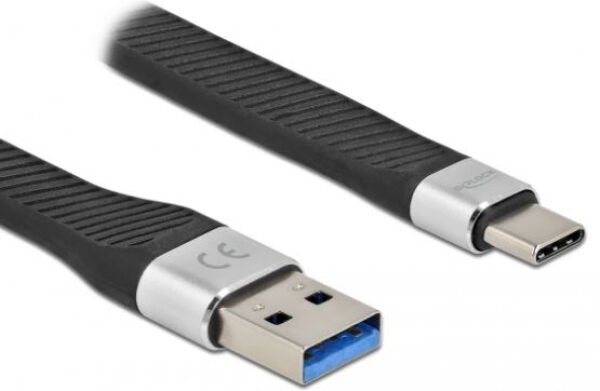 DeLock 86938 - USB 3.2 Gen 1 FPC Flachbandkabel USB Typ-A zu USB Type-C / PD 3 - 14 cm