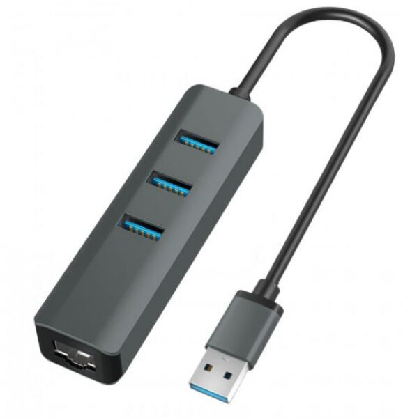 Vakoss TC-4502X - USB3 auf 3 x USB3 Hub + GigaLAN
