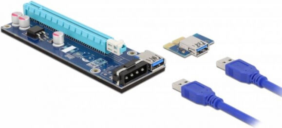 DeLock 41430 - Riser Karte PCI Express x1 zu x16 mit 60 cm USB Kabel