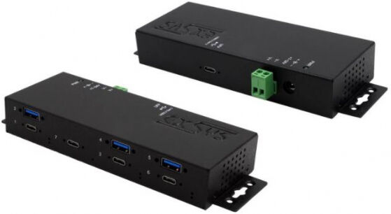 EXSYS EX-1237HMVS - USB 3.1 Gen. 2 Hub mit 4 USB-C- und 3 USB-A-Anschlüssen