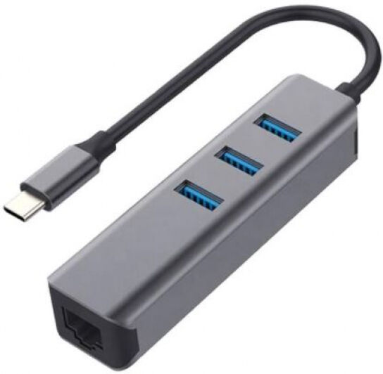 EXSYS EX-1133-N-2 - 3-Port-USB3.2 Gen1-Hub mit LAN-Anschluss