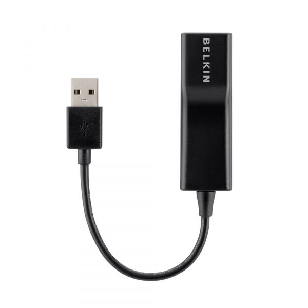 Belkin - USB 2.0 to Ethernet Adapter - black