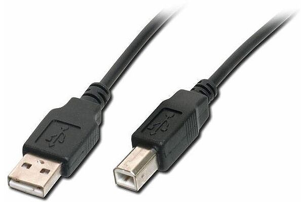Divers USB 2.0 Kabel, A an B, schwarz, Kontakte gold, 5m