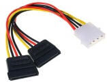 InLine 4-Pol Molex Strom Y-Kabel an 2x SATA-Strom - 0.15m