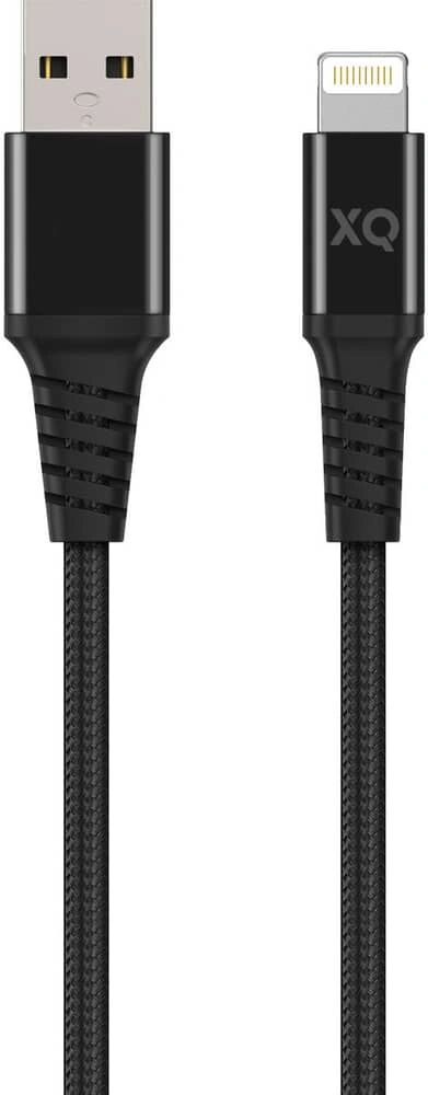 Xqisit Certifikovaný kabel USB-A/Lightning - Xqisit, Extra Strong Braided 200cm Black