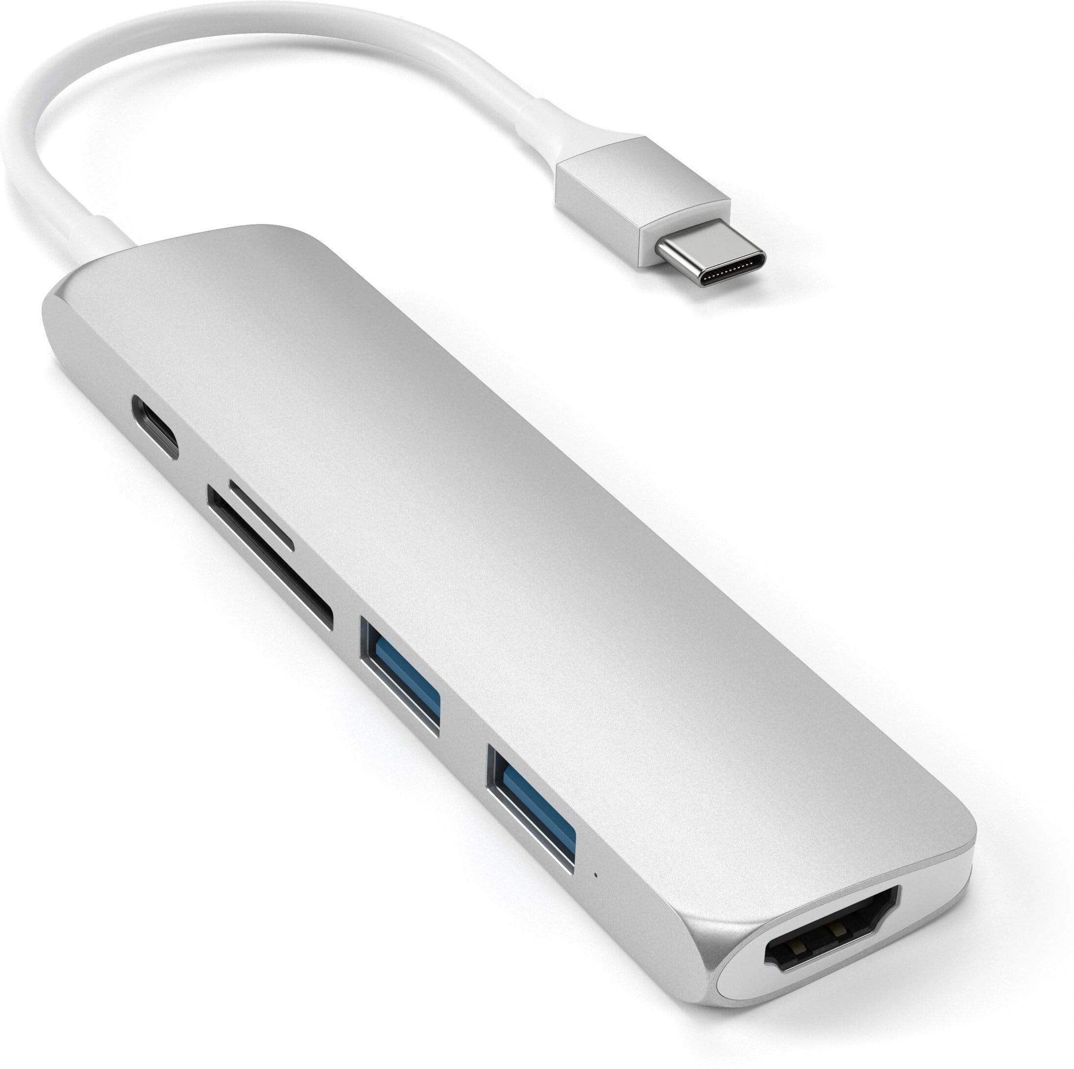 Satechi Redukce / adaptér - Satechi, USB-C Slim Multimedia Adapter V2 Silver