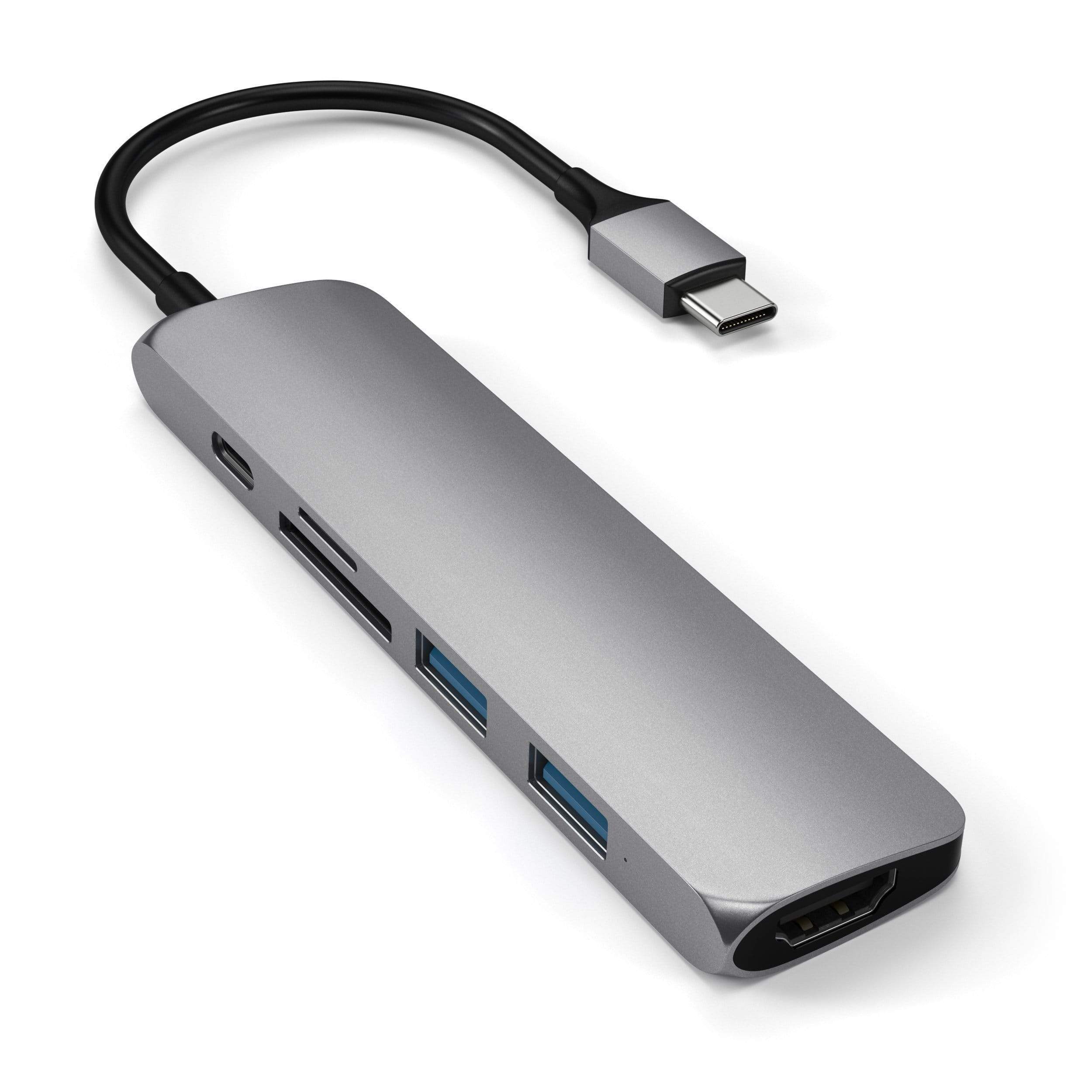 Satechi Redukce / adaptér - Satechi, USB-C Slim Multimedia Adapter V2 Gray