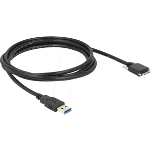 DELOCK 83598 - USB 3.0 Kabel, A Stecker auf Micro B, Schrauben, 2 m