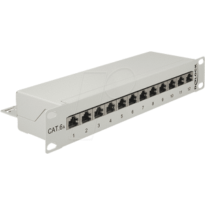 DELOCK 43308 - Patchpanel, 10”, 12-Port, Cat.6a, 1 HE