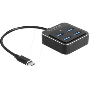 DELOCK 64191 - USB 3.1 Hub, 4 Port, USB-C zu 4x USB-A