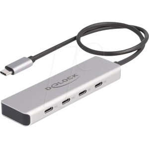 DELOCK 64231 - USB 3.1 4-Port Hub, 4x C, Aluminium, 35 cm