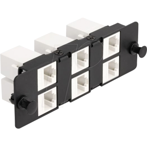 DELOCK 66996 - Keystone Adapter Panel, 6 Port, Cat.6a, schwarz