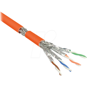 GOOD CONNECTIONS GC N0063 - Verlegekabel Cat.7 Simplex, S/FTP, 1000 MHz, orange, 100 m