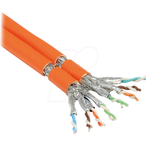 GOOD CONNECTIONS GC N0066 - Verlegekabel Cat.7 Duplex, S/FTP, 1000 MHz, orange, 100 m