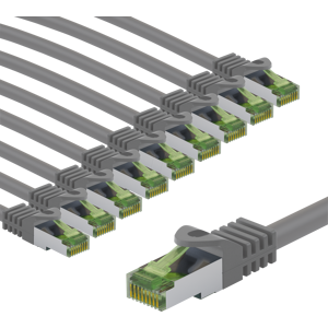 GOOBAY 69765 - Patchkabel Cat.8.1 S/FTP (PiMF), 2 m, grau 10 Stück