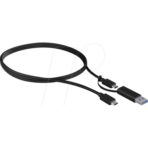 Icybox ICY IB-CB031 - USB 3.1 Kabel, C Stecker auf C Stecker + USB-A Adapter, 1 m