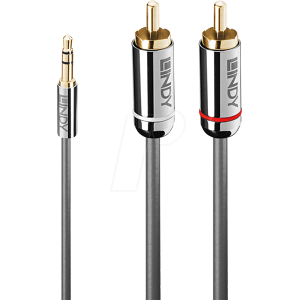 LINDY 35337 - Audio Kabel, 3,5 mm 3-Pin Klinke, 2x Cinch, 10,0 m