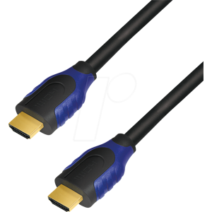 LOGILINK CH0065 - HDMI A Stk. > HDMI A Stk., 4K@60 Hz, schw./blau, 7,5 m