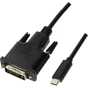 LOGILINK UA0332 - USB 3.0 Kabel, USB-C > DVI, 4K 60Hz, schwarz, 3,0 m