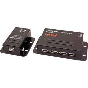 ROLINE 12041101 - USB 2.0 Cat.5 Extender max. 50m mit 4 Port Hub