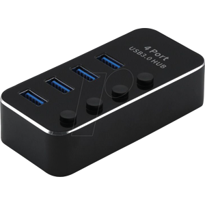 ROLINE 14025056 - USB 3.0, 4-Port Hub, Schalter