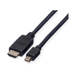 ROLINE Mini DisplayPort Kabel, Mini DP-HDTV, ST/ST, schwarz, 1,5 m