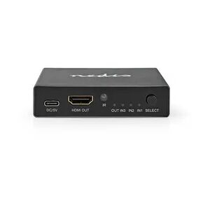 Nedis HDMI  Schalter - 3-Port port(s) - 3x HDMI Eingang - HDMI Ausgang - 8K@60Hz - 45 Gbps - ferngesteuert - Aluminium - Anthrazit Nedis