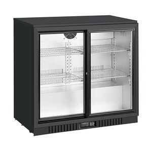 Metro Professional Barkühlschrank GBC3102, Aluminium / Glas, 90 x 52 x 86.5 cm, 198 L, Luftkühlung, mit Schloss, 2-türig, schwarz