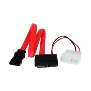 StarTech.com Power Cable Adapter SATA-Kabel Serial ATA 150/300/600 13-polig W bis 7-poliges 4-Pin interner Netzanschluss 12 V 30 cm Rot