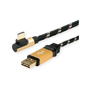 ROLINE GOLD USB 2.0 Kabel, USB A ST reversibel  - USB C ST gewinkelt, 3 m