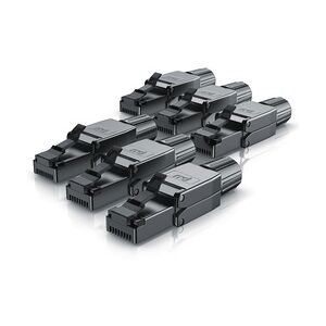 Primewire 6x Netzwerk-Adapter RJ-45 (Ethernet) zu Netzwerkkabel, Netzwerkstecker RJ45 CAT 8 - Gigabit Ethernet LAN Kabel - 40 Gbit/s, schwarz