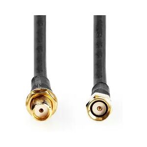 Nedis Antennenkabel - SMA-Stecker - SMA-Buchse - Vergoldet - 50 Ohm - Doppelt geschirmt - 5.00 m - Rund - PVC - Schwarz - Label Nedis