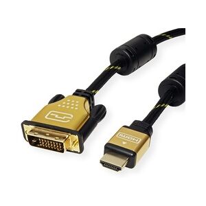 ROLINE GOLD Monitorkabel DVI-HDMI, ST-ST, (24+1) dual link, Retail Blister, 2 m