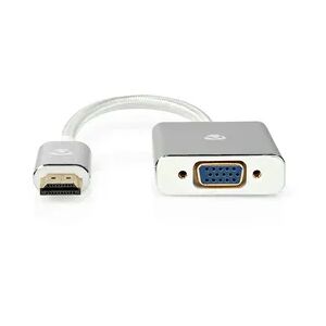 Nedis VGA-Adapter - HDMI Stecker - VGA Buchse - Vergoldet - Gerade - Aluminium - Silber - Verpackung mit Sichtfenster Nedis