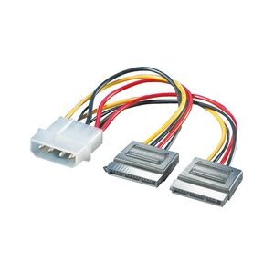 ROLINE Y-Adapterkabel 4 pol. HDD / 2x SATA, 0,12 m