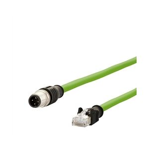 Metz CONNECT Verbindungsleitung M12 ST-RJ45 ST, 4-polig D-kodiert RJ45, 1 m