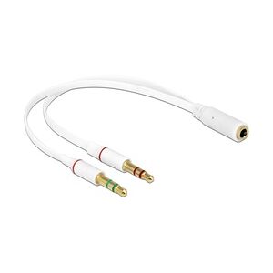 DeLock 65585 Audio-Kabel 0,2 m 2 x 3.5mm 3.5mm Weiß